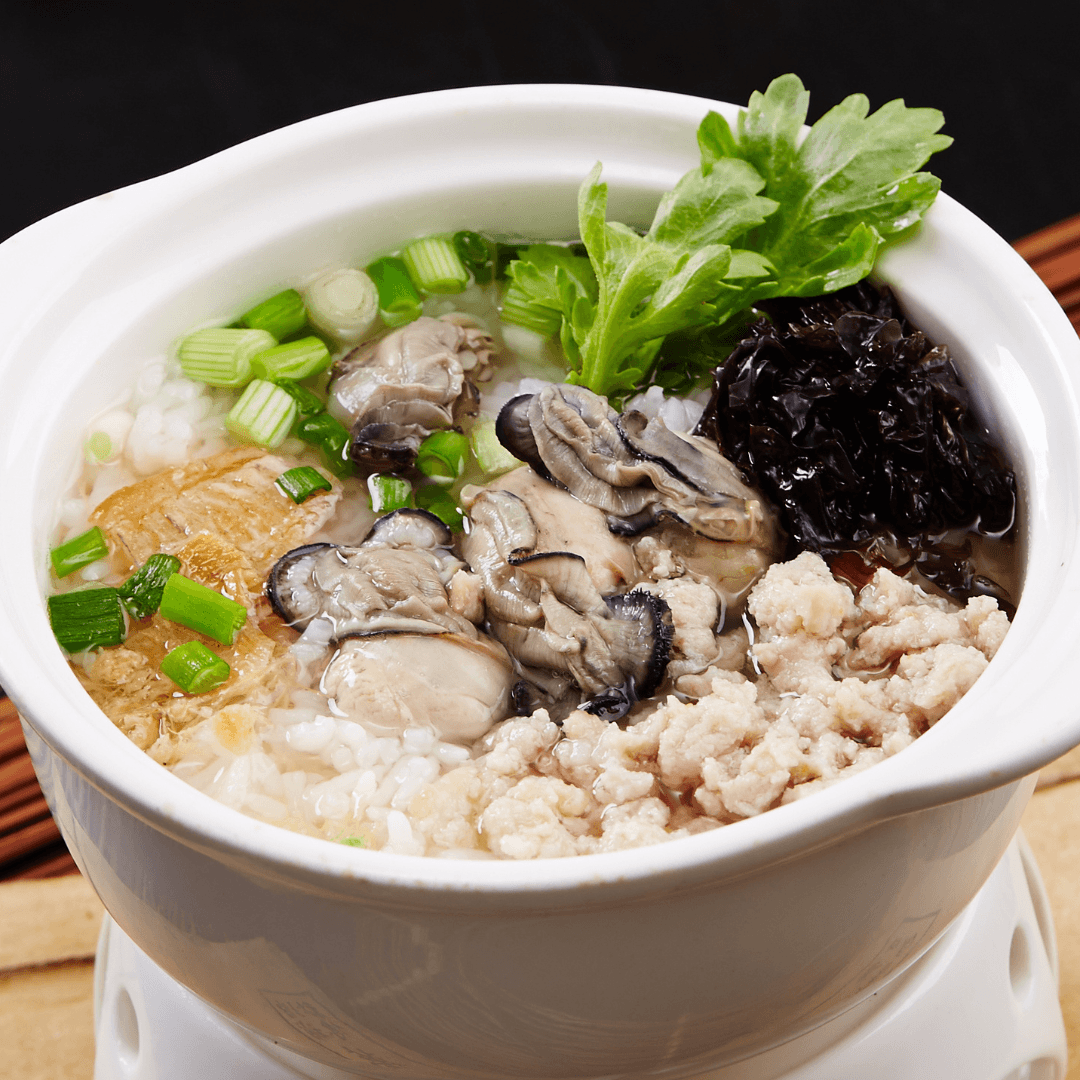 鲜蚵肉碎粥 Fresh Oyster w Minced Meat Porridge