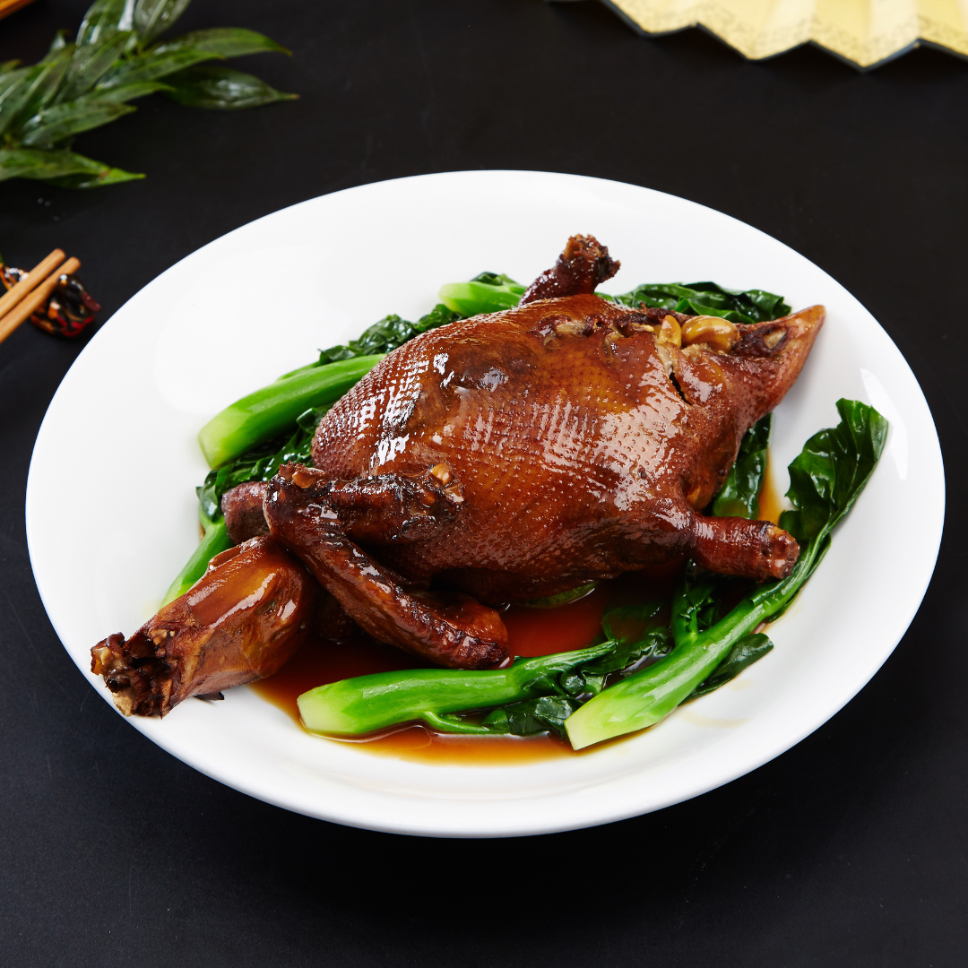 荷包栗子鸭 Braised Boneless Duck Stuffed w Chestnuts