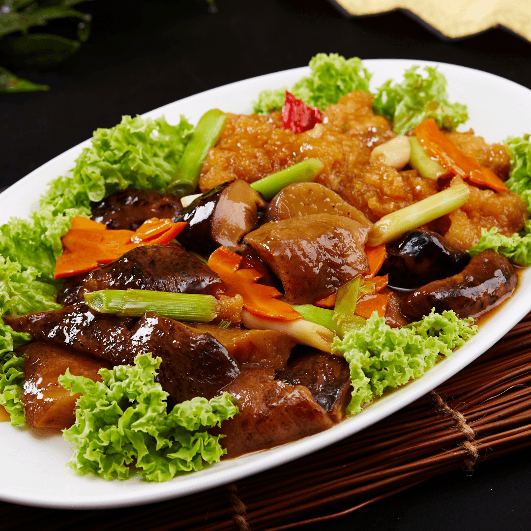 红焖海参鱼鳔 Braised Sea Cucumber w Fish Maw (Medium)